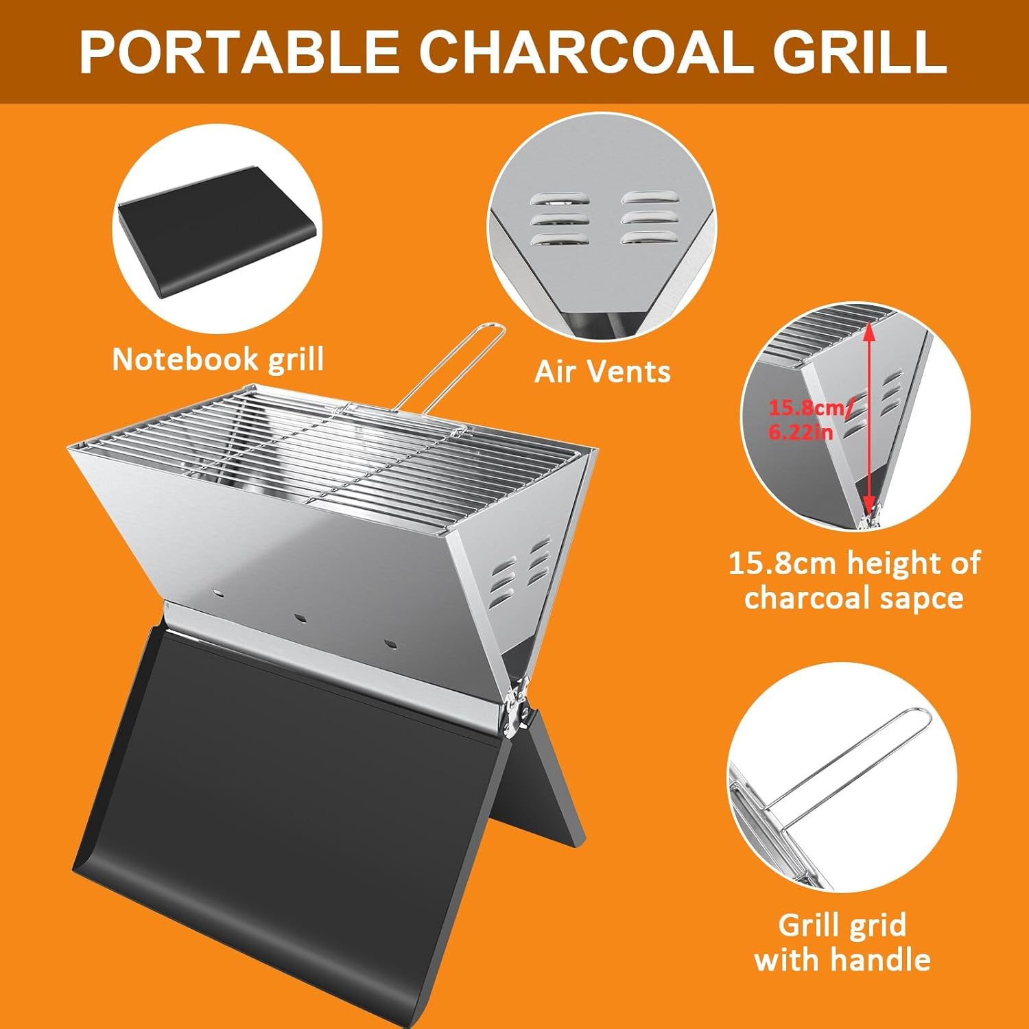 Barbecue pliable Inox 36*26cm