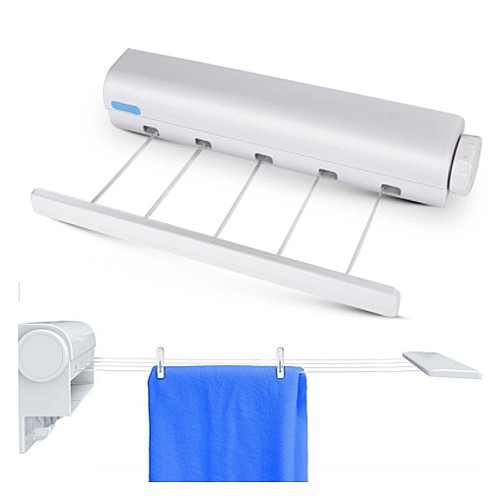 Sèche-linge rétractable à 5 lignes-corde à linge,