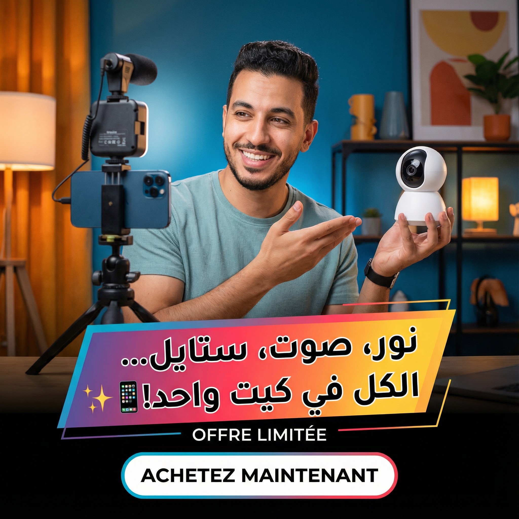 Kit de studio pour smartphone et appareil photo