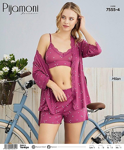 👚 Pyjama Femme 3 Pièces – Confort & Élégance