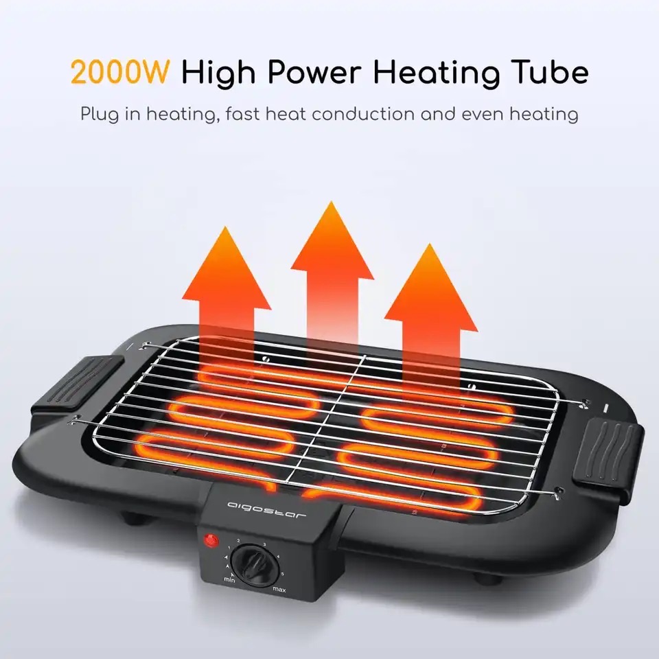 Electric Grill Indoor Smokeless Portable Food Barbecue