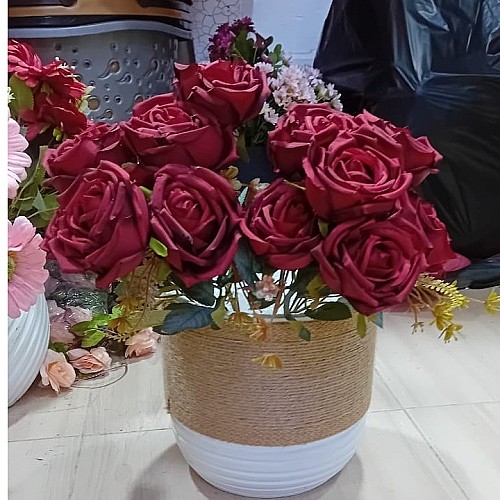 Bouquet de Roses Rouges Artificielles