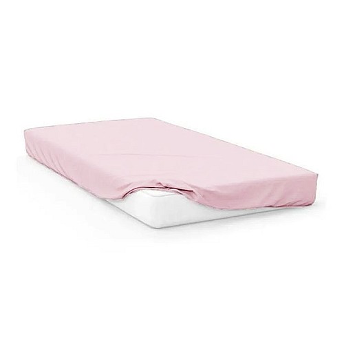 Drap-housse uni Bleu ciel 160x200cm polycoton