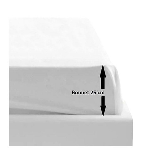 Drap-housse uni une place Beige 90x190 cm polycoton