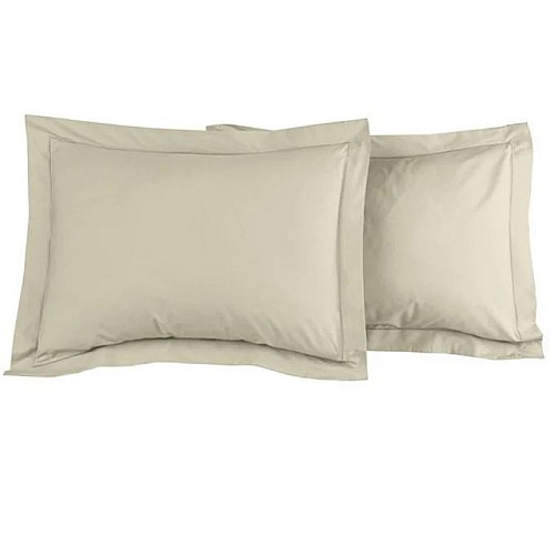 Lot de 2 taies d'oreiller en polycoton gris uni