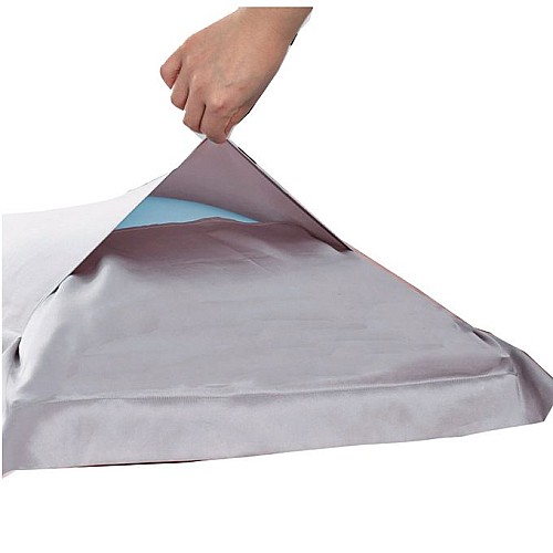 Lot de 2 taies d'oreiller en polycoton gris uni