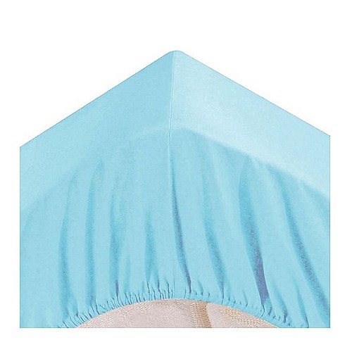 Drap-housse uni bleu 160x190cm polycoton
