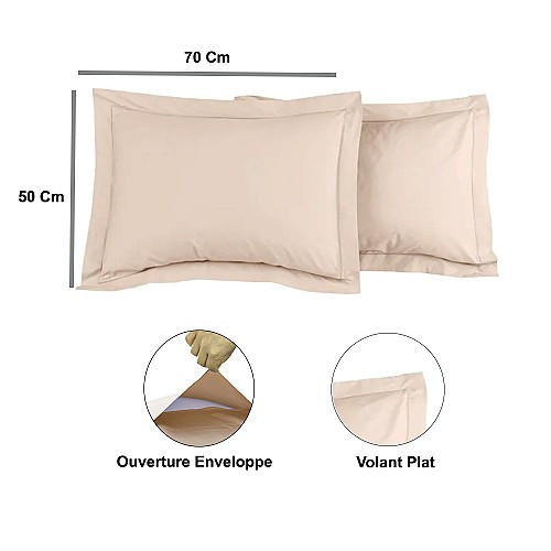 Lot de 2 taies d'oreiller en polycoton