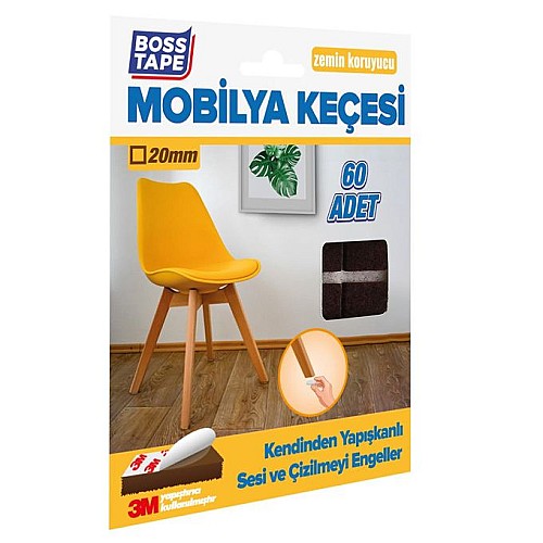 Patins en Feutre adhésif de protection pour meubles (60 pcs) - Carré
