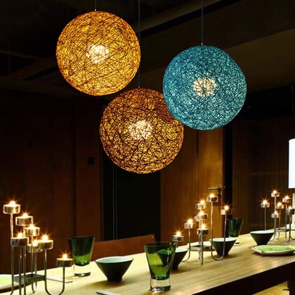 Lustre Bar, Café, Chambre, Restaurant en Rotin naturel (BROWN)