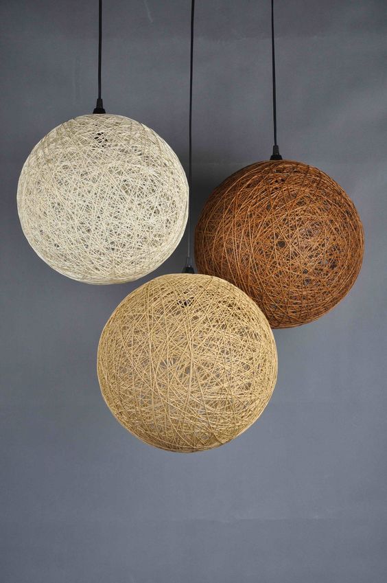Lustre Bar, Café, Chambre, Restaurant en Rotin naturel (BROWN)
