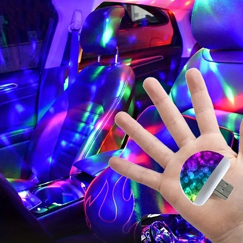 Mini lampes disco USB avec 3 adaptateurs pour fêtes