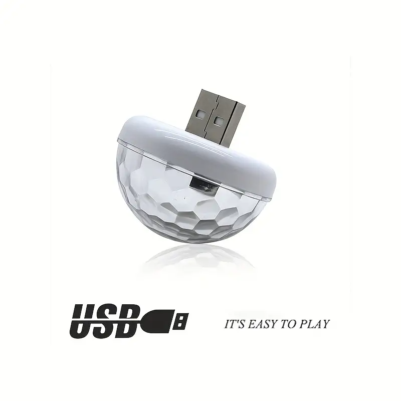 Mini lampes disco USB avec 3 adaptateurs pour fêtes