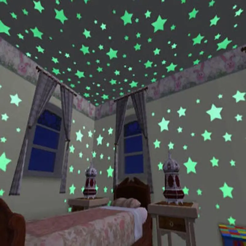 Étoiles Lumineux Fluorescent autocollantes Muraux pour Enfants - Sticker Décoration
