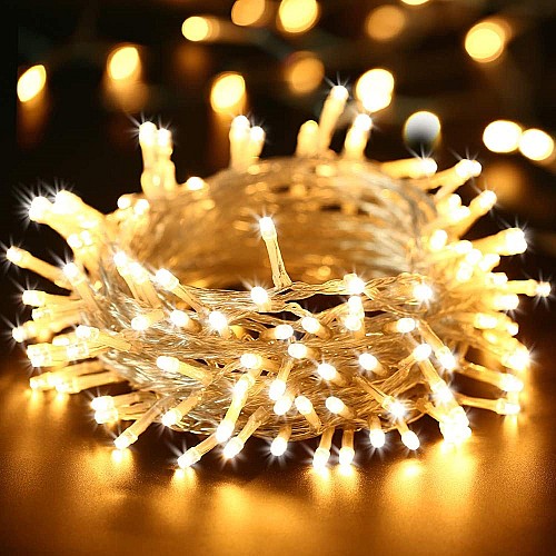 Guirlande de fête lumineuse décoratif 100 LED - 10M jaune