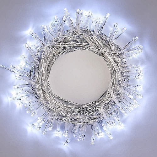 Guirlande de fête lumineuse décoratif 100 LED - 10M blanc