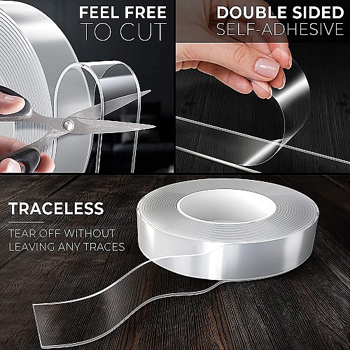 NANO TAPE Ruban Adhésif Double Face 19MMX1M