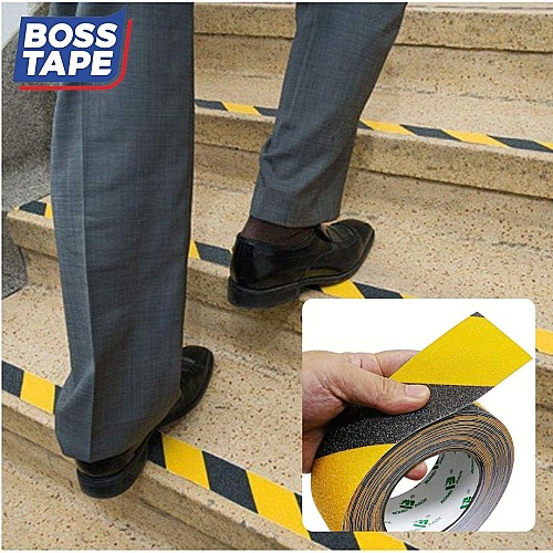 Ruban Adhésif Antidérapant Pour Escalier (jaune/noir) BOSS-TAPE