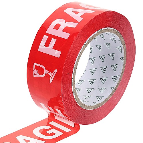 Ruban adhésif imprimé Fragile 50mmx66mt-Rouge - BOSS TAPE