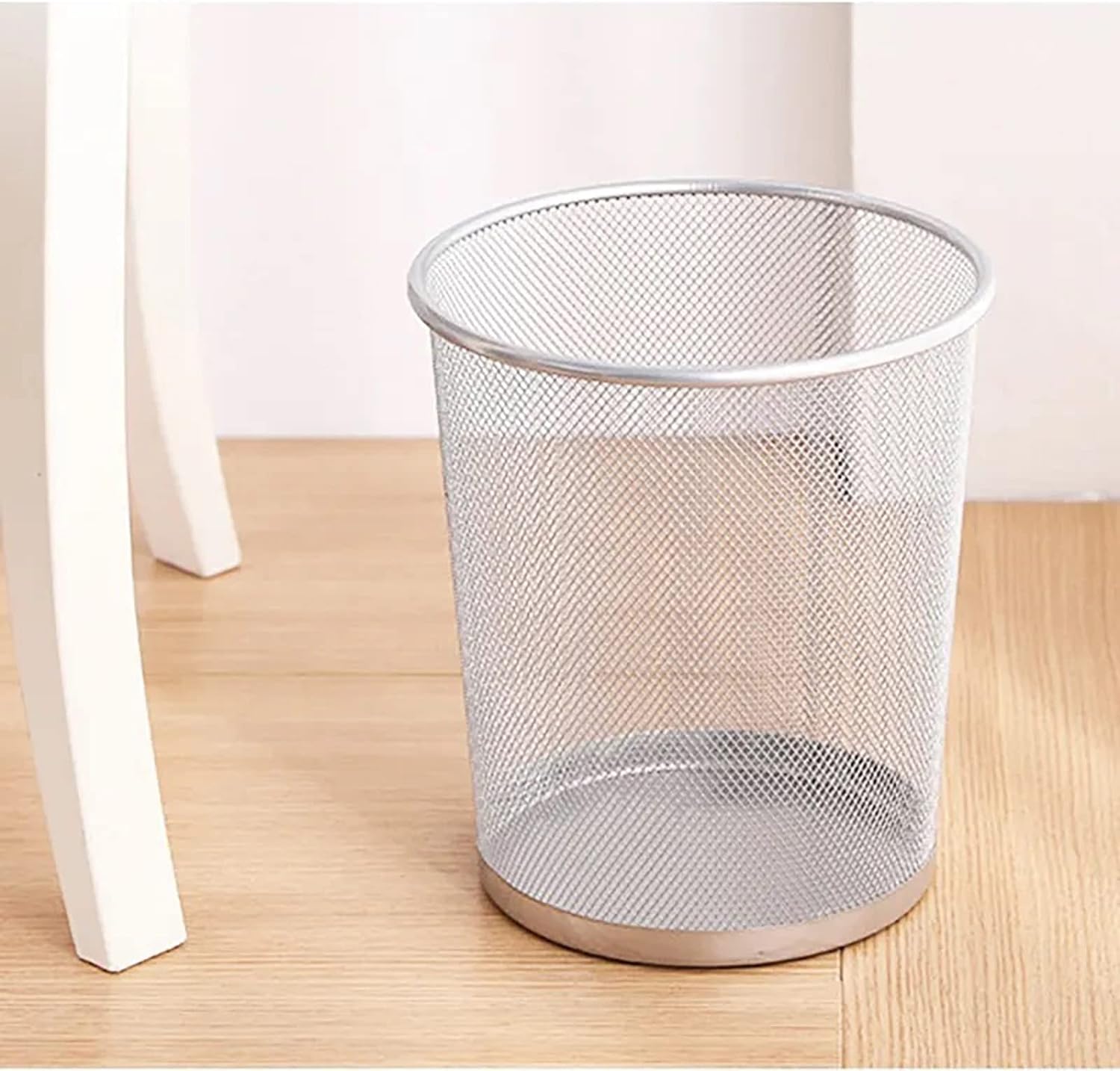 Corbeille à Papier Métallique Grise pour Bureau