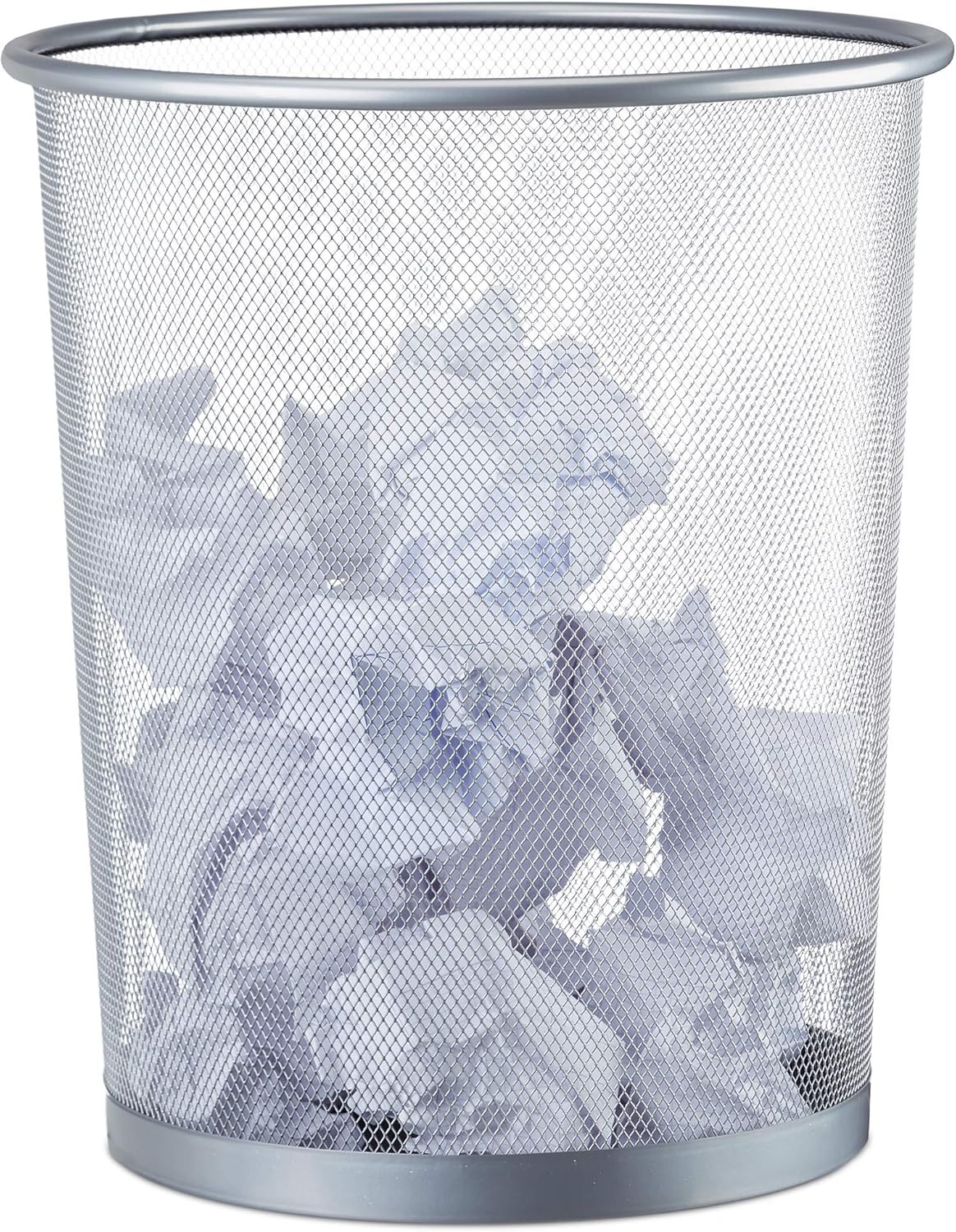 Corbeille à Papier Métallique Grise pour Bureau