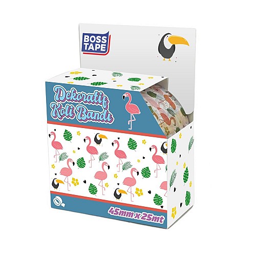 BOSS TAPE  Ruban adhésif Décoratif 45mmx25m FLAMINGO