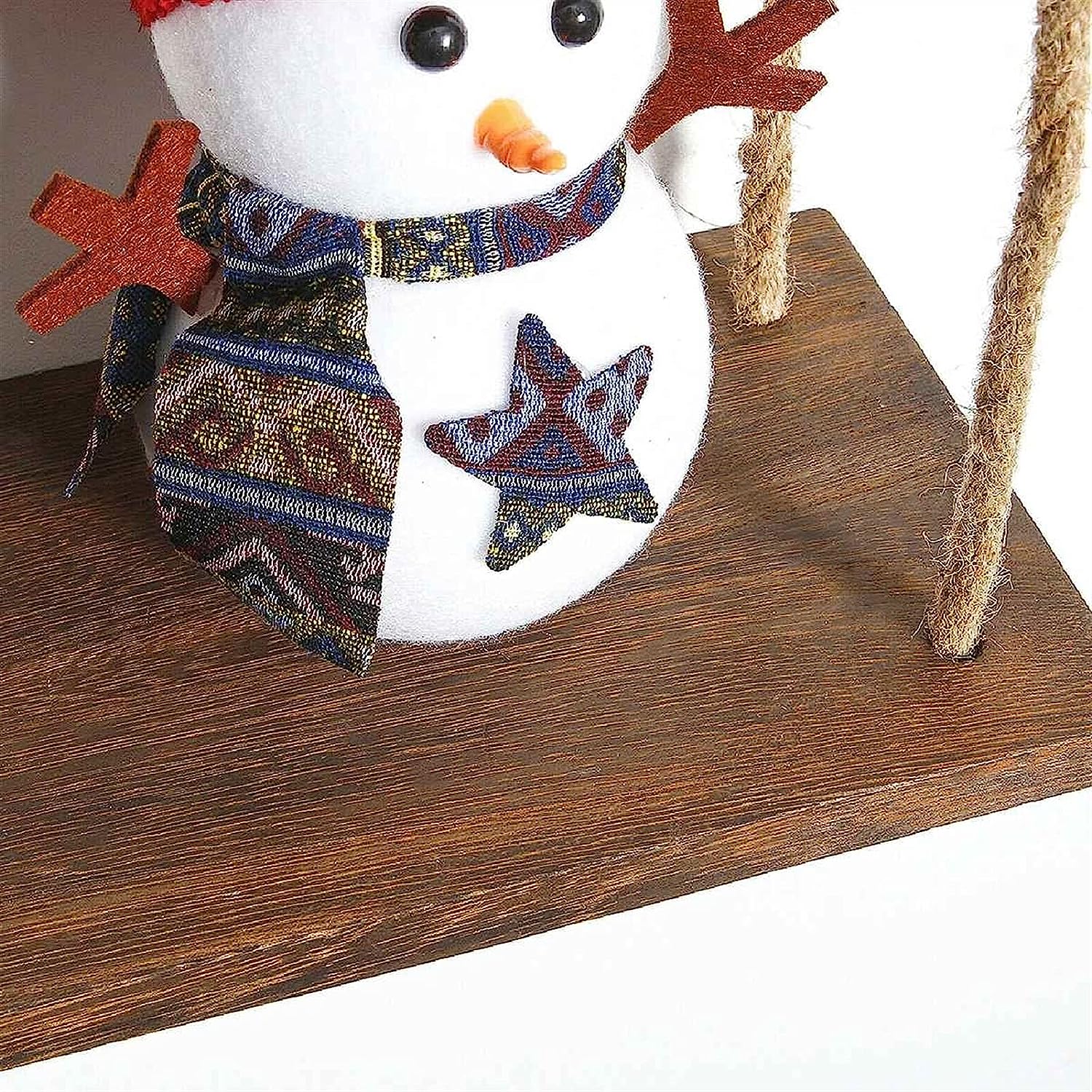 1 Etagère murale suspendue en bois Naturelle avec corde de jute