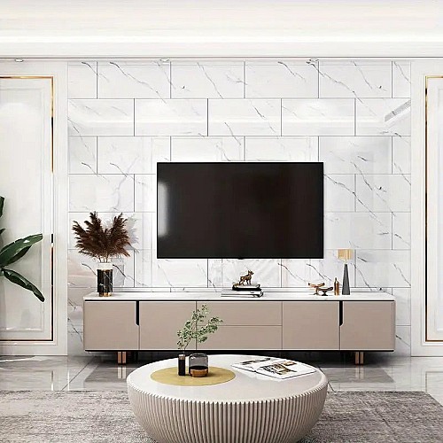 10 Panneaux muraux autocollants - Carreaux Marbré GLOSSY GOLD - 30cmx60cm  بديل الرخام