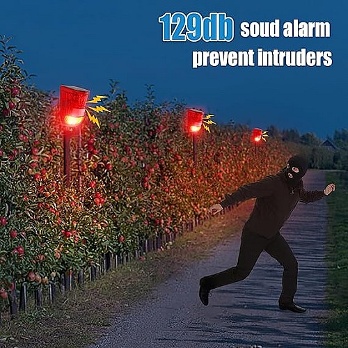 Alarme solaire 110db - Lampe de sécurité étanche à capteur de mouvement IP65