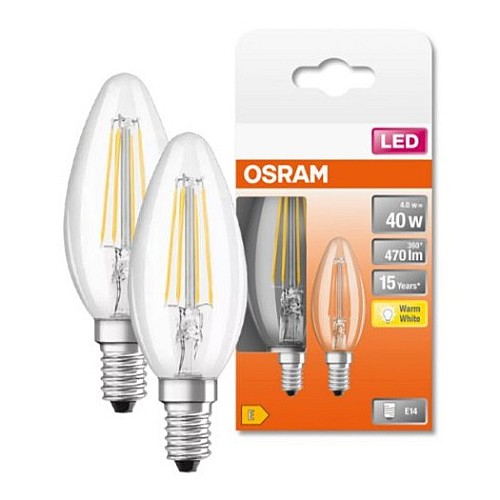 AMPOULES LED STAR CLASSIC B 40 E14 4W 2700K - LOT DE 2 - Osram