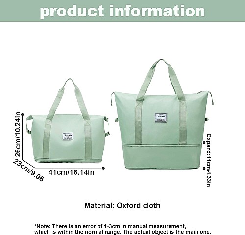 Sac de voyage pliable de grande capacité Sac fourre-tout vert