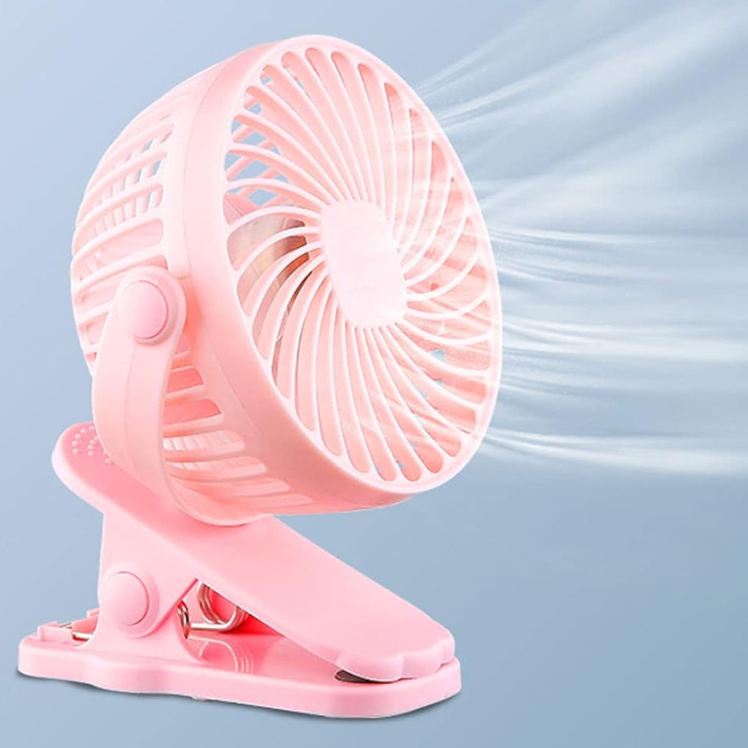 Mini ventilateur de bureau à clipser Rechargeable USB - ROSE