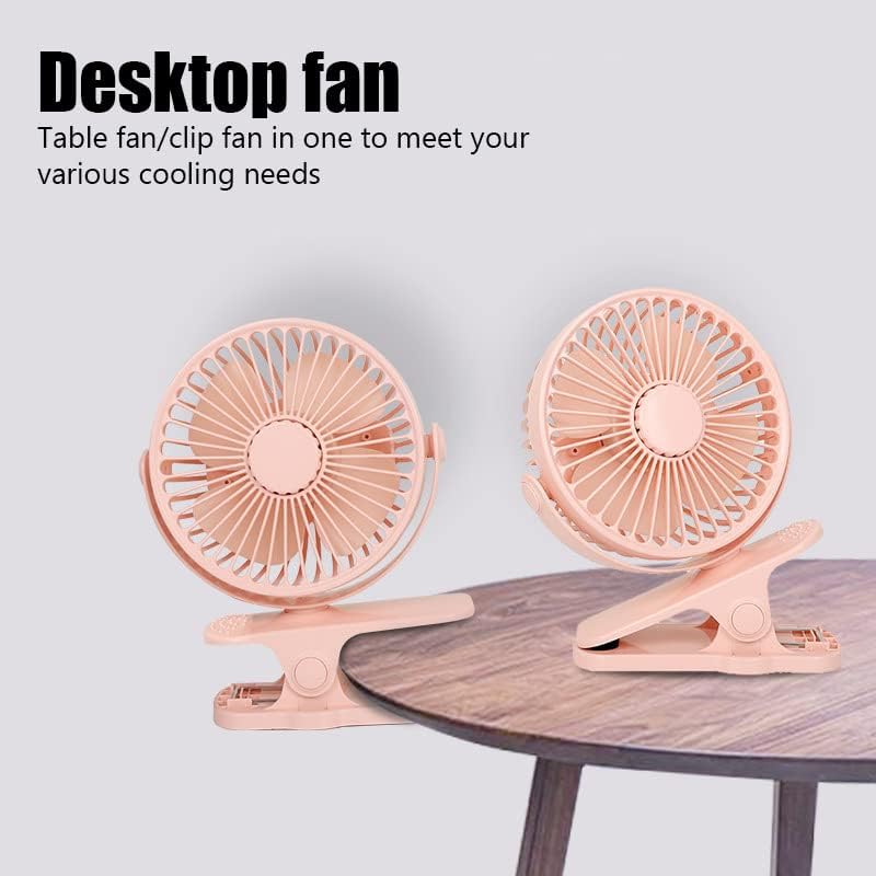 Mini ventilateur de bureau à clipser Rechargeable USB - ROSE