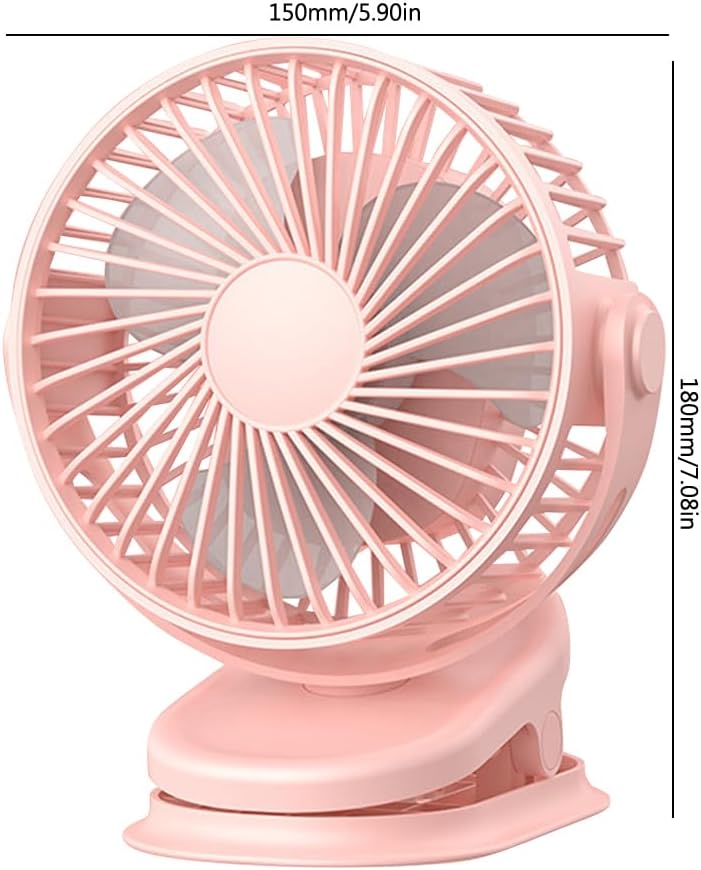 Mini ventilateur de bureau à clipser Rechargeable USB - ROSE