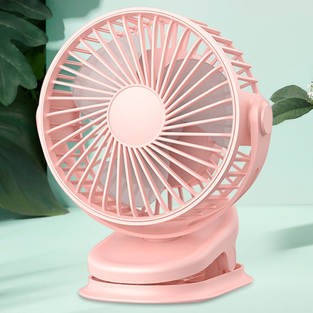 Mini ventilateur de bureau à clipser Rechargeable USB - ROSE