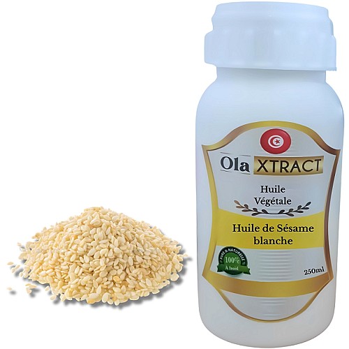 Huile de Sesame Blanche authentique pure 250 ML حجم إقتصادي(زيت السمسم الأبيض)