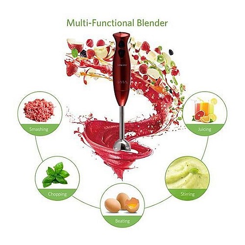 Mixeur Plongeant Multifonction Robotique PRO-7 En1 -700 W- Rouge&Gris-