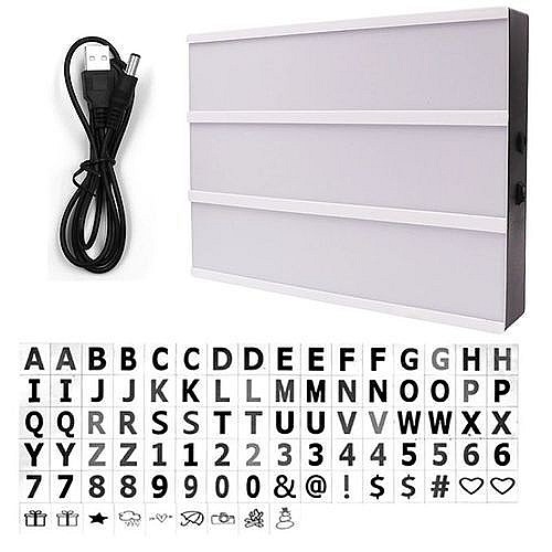 Boîte à Lumière LED  - Avec 96 Lettres Et Symboles