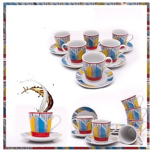 Service À Café En Porcelaine Pour 6 Personnes 12 Pièces - 80.ml