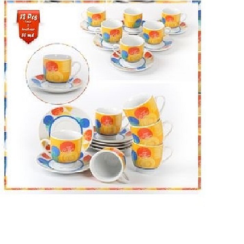 Service À Café En Porcelaine 6 Personnes  12 Pièces 200 ml
