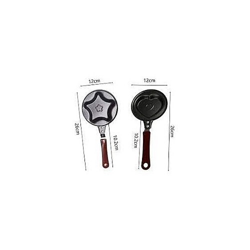Lot De 2 Mini Poêles  Forme De Cœur& Etoile Pour œufs Et Crêpes