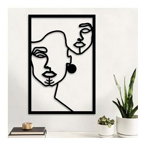 Berber Woman Face – 60/40 cm – en Bois Noir.