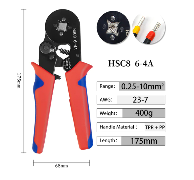 Pince à sertir 0.25 à 10mm²