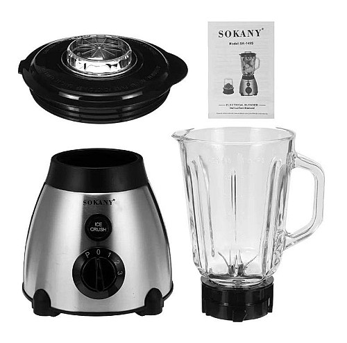 Mixeur 2en1 400W Blender 1.5L En Verre & Moulin A Épices