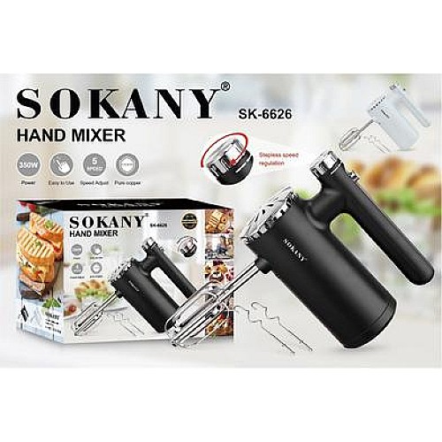 Sokany Batteur A Main - Noir / Argent - 5 Vitesse - 500 W - SK-6626