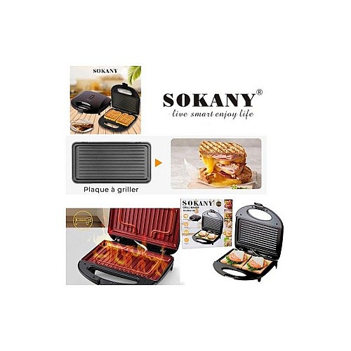 Appareil grill Panini Sokany sk-bbq-830 - 800W - Noir