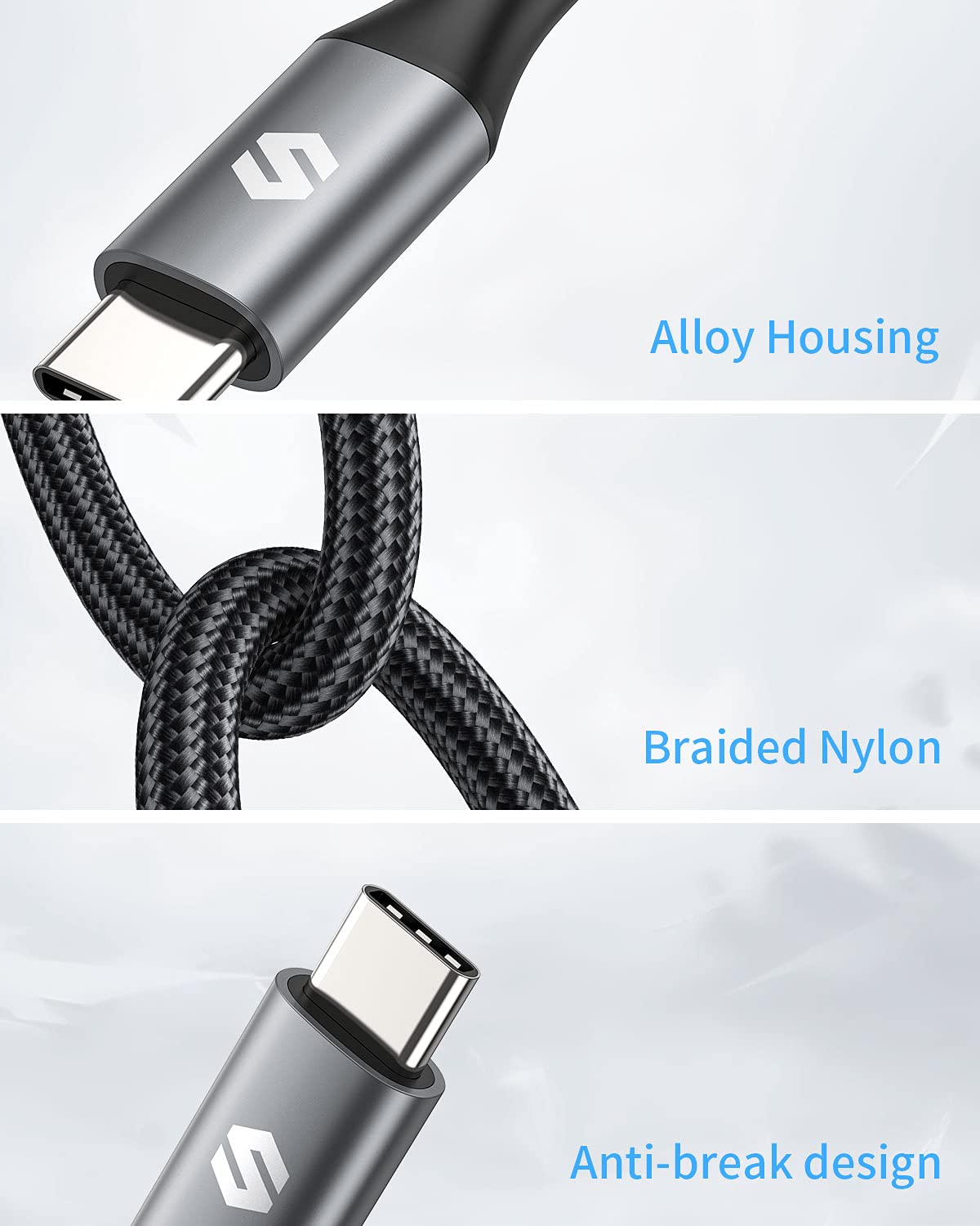 NB-Q267 MAGNETIC BRAIDED TYPE-C TO TYPE-C 60W